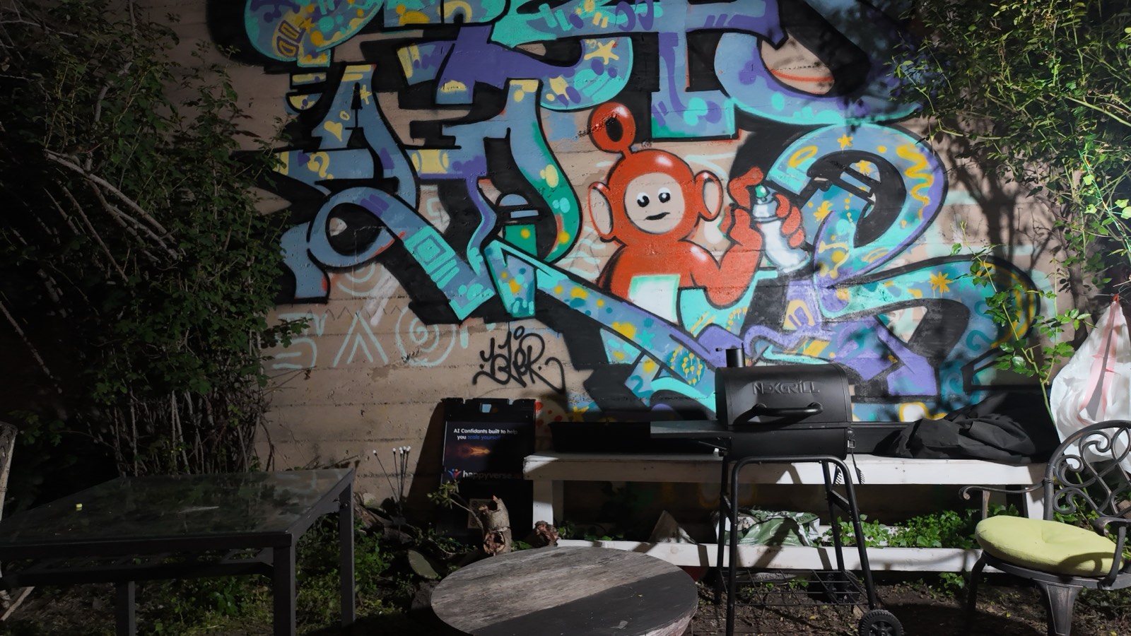 Charcoal grill in the garden